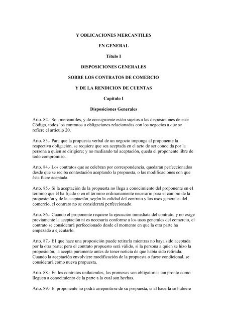 Código de Comercio de la República de Nicaragua - Poder Judicial