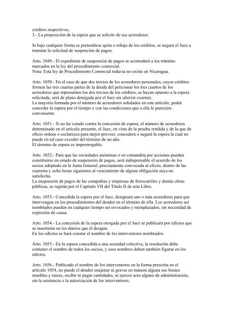 Código de Comercio de la República de Nicaragua - Poder Judicial