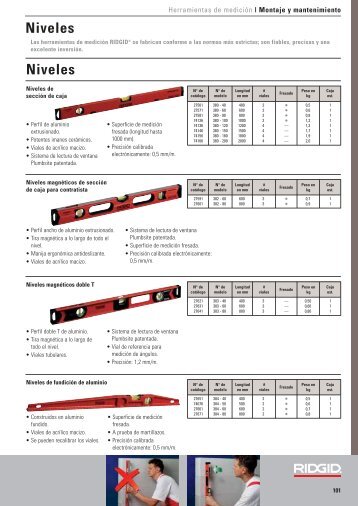 Niveles Niveles - Ridgid