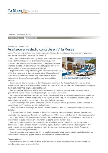 Asaltaron un estudio contable en Villa Rosas - La Nueva Provincia