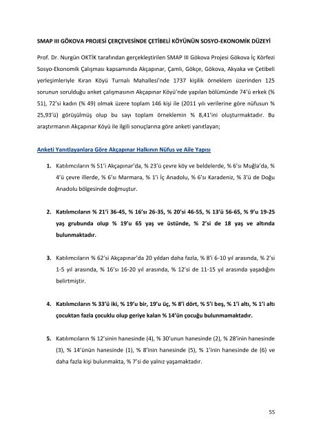 Marmaris Turizm Birliği Köyleri Kırsal Turizm Envanteri Projesi