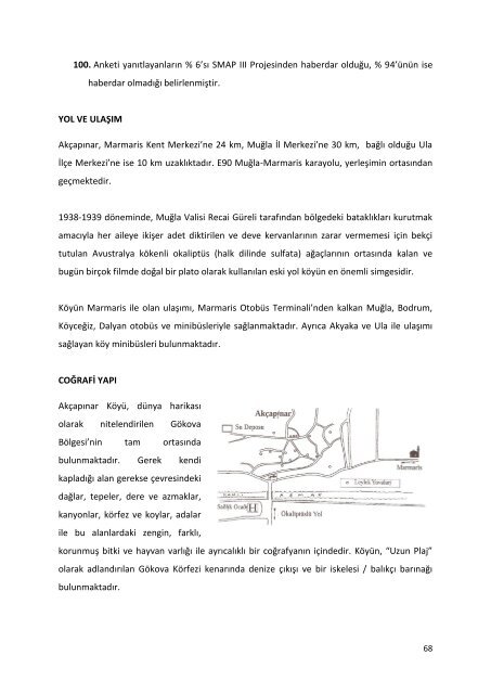 Marmaris Turizm Birliği Köyleri Kırsal Turizm Envanteri Projesi