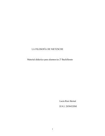 LA FILOSOFÍA DE NIETZSCHE Material didáctico para ... - Eduinnova