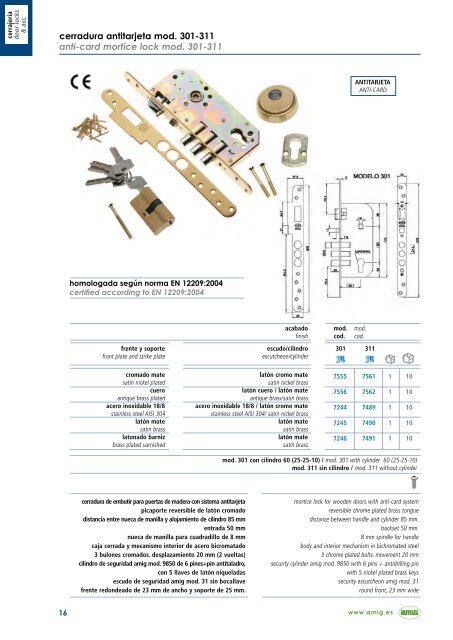 CATÁLOGO GENERAL GENERAL CATALOGUE - Amig