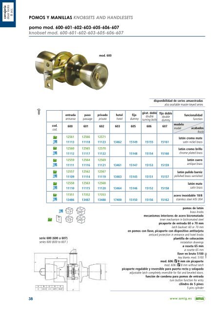 CATÁLOGO GENERAL GENERAL CATALOGUE - Amig