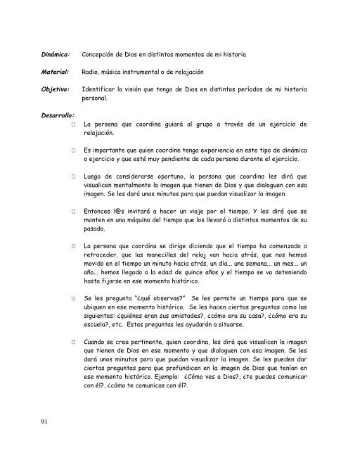 manual para un proceso de formación integral personal y grupal