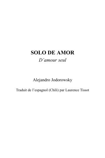 SOLO DE AMOR D'amour seul - maelstrÖm