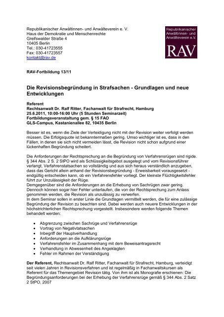 Die Revisionsbegründung in Strafsachen - Grundlagen und neue ...