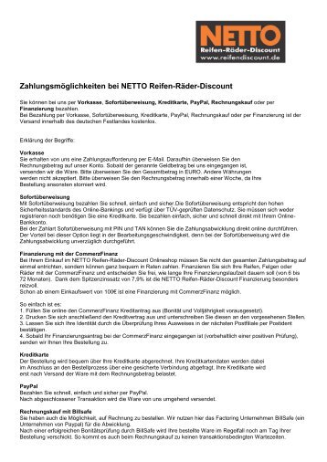 Download der Zahlungsarten (pdf-Format) - reifendiscount.de