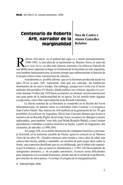 Centenario de Roberto Arlt, narrador de la marginalidad