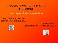 le ombre - Dipartimento di Scienze Umane per la Formazione