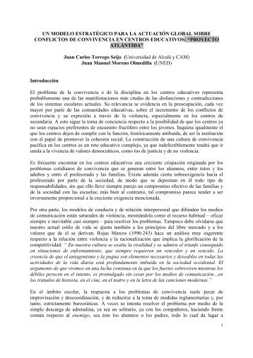 un modelo estratégico para la actuación global sobre conflictos