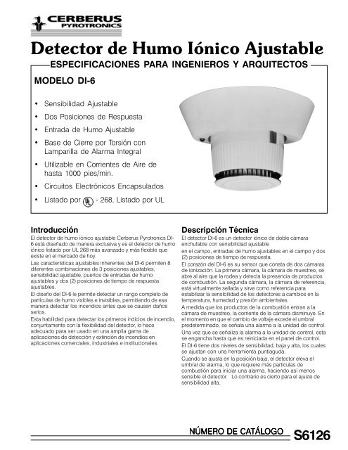 Detector de Humo Iónico Ajustable