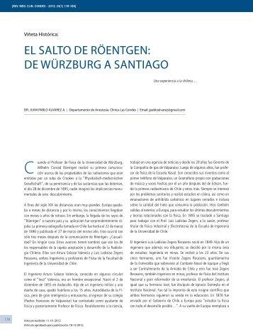 EL sALTO DE RöENTGEN: DE WüRzBuRG A sANTIAGO