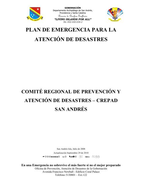 PLAN - Sistema Nacional para la Gestión del Riesgo de Desastres