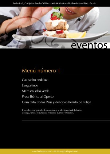 menús - Bodas Paris