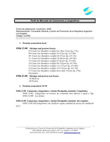 Perfil de Mercado de Camarones y Langostinos 1. Posición ...