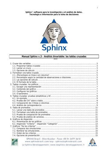 Análisis bivariable: las tablas cruzadas - SPHINX Brasil