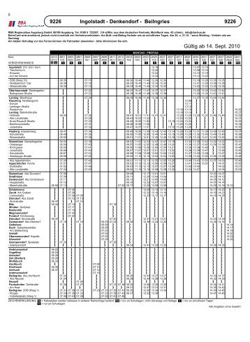 9226 9226 Ingolstadt - Denkendorf - Beilngries Gültig ab 14 ... - RBA