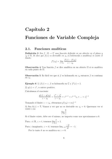 Apuntes de Variable Compleja - Carlos Lizama homepage ...