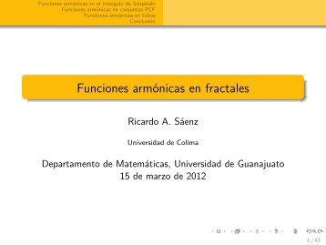 Funciones armónicas en fractales - Universidad de Colima