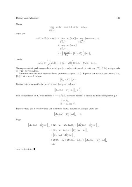 Autovalores do Laplaciano - Departamento de Matemática - UFMG