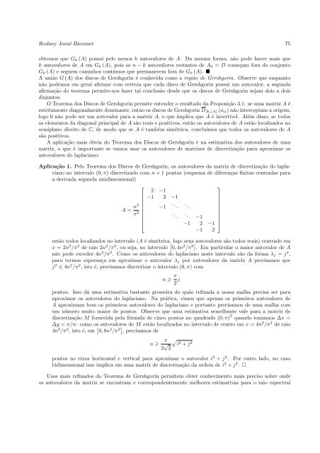 Autovalores do Laplaciano - Departamento de Matemática - UFMG