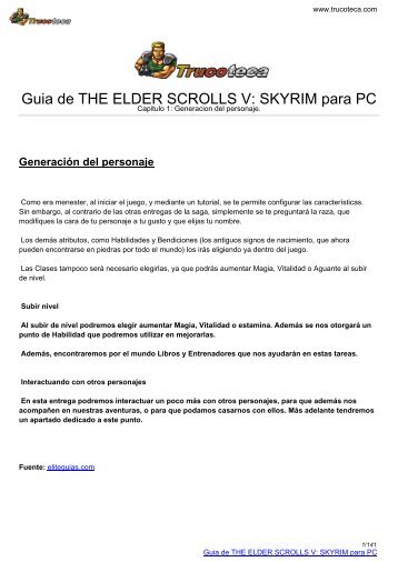 Guia de THE ELDER SCROLLS V: SKYRIM para PC - Trucoteca.com