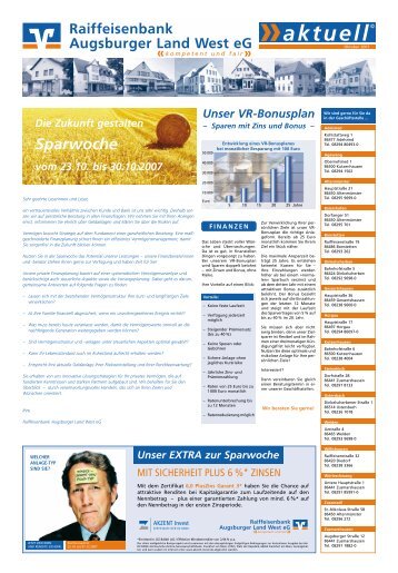aktuell - Raiffeisenbank Augsburger Land West eG