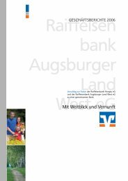 Mit Weitblick und Vernunft - Raiffeisenbank Augsburger Land West eG