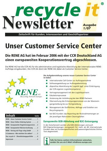 Unser Customer Service Center - Recycle-IT