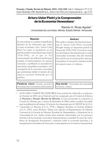 Arturo Uslar Pietri y la Comprensión de la Economía Venezolana*