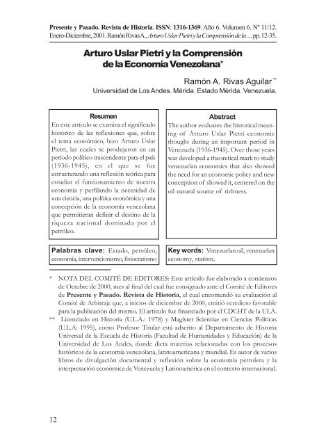 Arturo Uslar Pietri y la Comprensión de la Economía Venezolana*