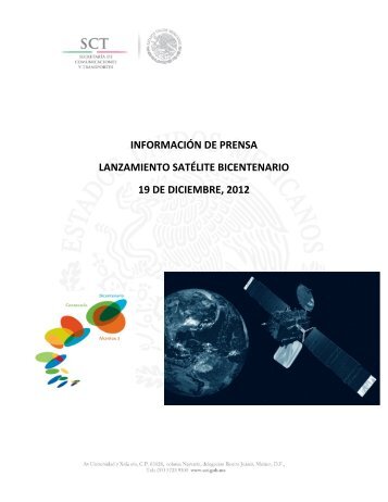 Información sobre el lanzamiento del satélite Bicentenario