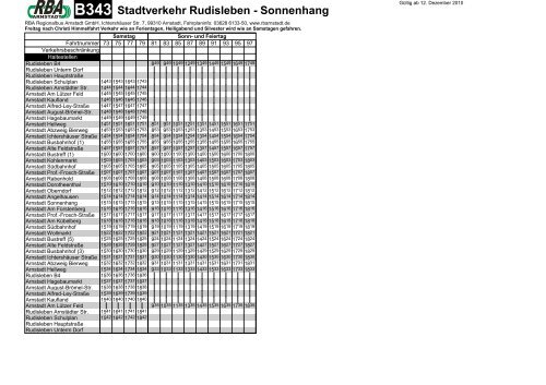 B343 Stadtverkehr Rudisleben - Sonnenhang - RBA Regionalbus ...