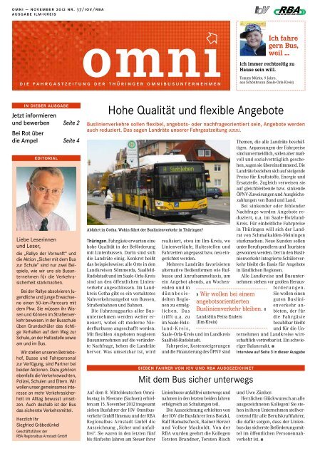 Ausgabe November 2012 - RBA Regionalbus Arnstadt GmbH