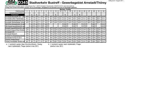 D345 Stadtverkehr Bustreff - RBA Regionalbus Arnstadt GmbH