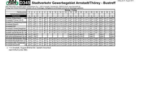 D345 Stadtverkehr Bustreff - RBA Regionalbus Arnstadt GmbH