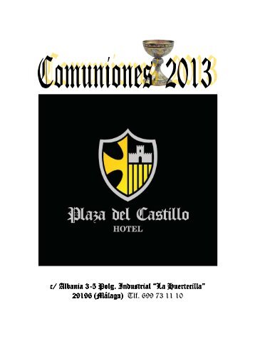 Menú Comuniones - Hotel Plaza del Castillo