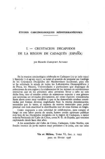 crustáceos decápodos de la región de cadaqués (españa)