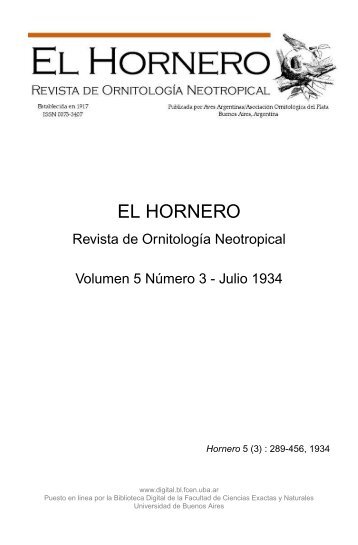 el hornero - Biblioteca Digital FCEN UBA - Universidad de Buenos ...
