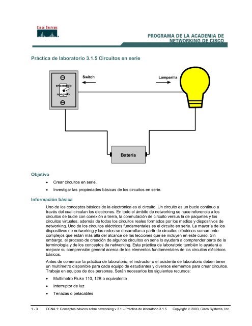 Práctica de laboratorio 3.1.5 Circuitos en serie - UTEZ