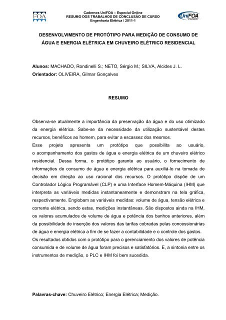 Curso de Engenharia Elétrica - UniFOA