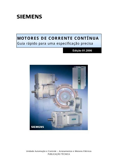 MOTORES DE CORRENTE CONTÍNUA - Siemens Brasil