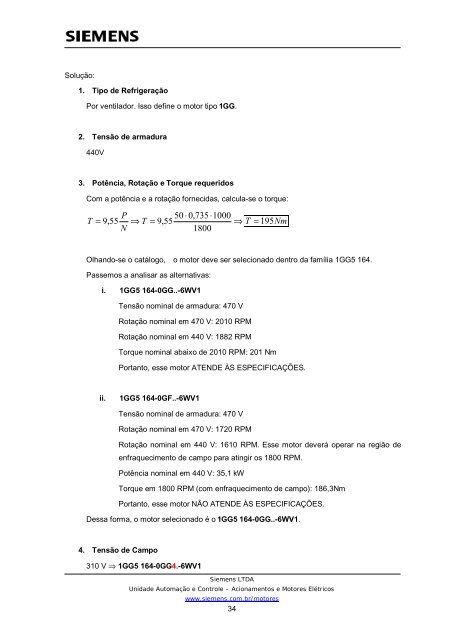 MOTORES DE CORRENTE CONTÍNUA - Siemens Brasil