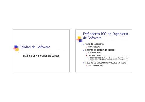Calidad de Software Estándares ISO en Ingeniería de Software