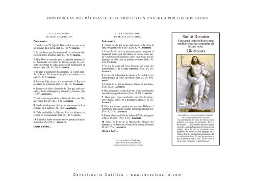 Versión PDF para imprimir folleto tríptico - Devocionario Católico