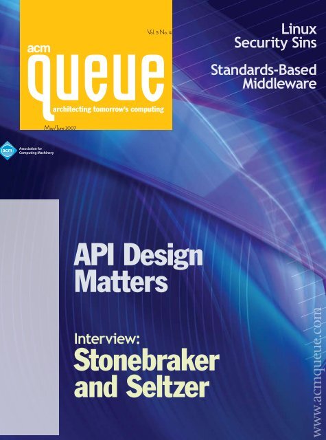 Api Design Matters Stonebraker And Seltzer Rabbitmq