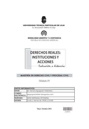 derechos reales: instituciones y acciones - Universidad Técnica ...