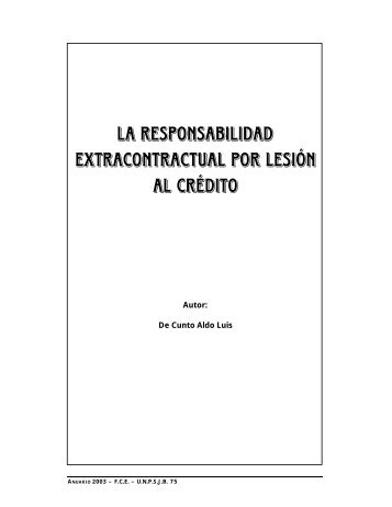 La responsabilidad extracontractual por lesión al crédito